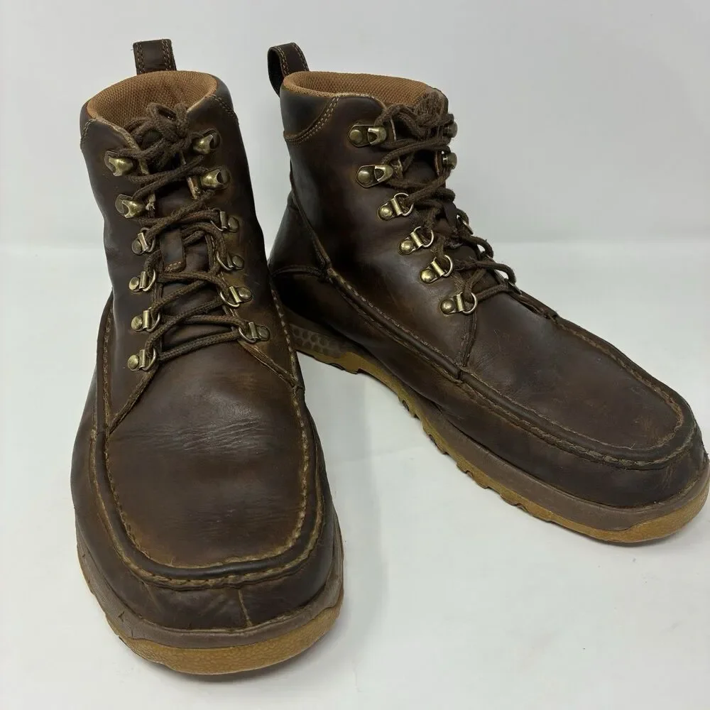 Twisted X Men's MXC0011 Brown Leather Moc Toe Work Boots Size 10 M CellStretch